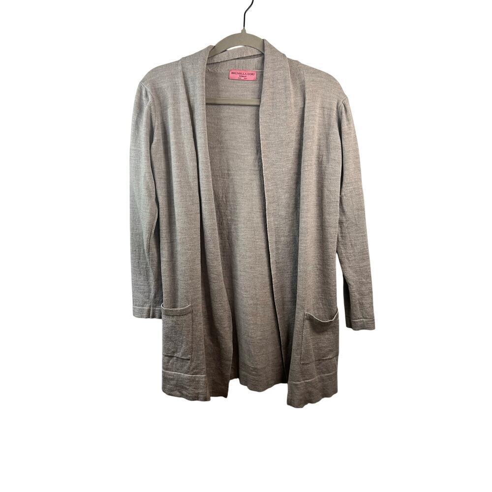 Brunella Gori Womens Gray Open Front Cardigan Size Medium